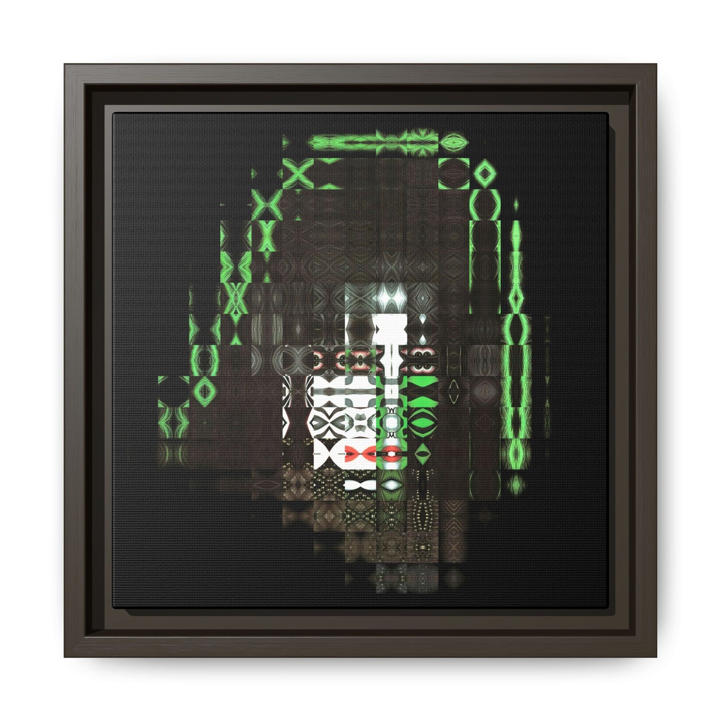 Knights In Satan's Service, Catman Abstract Portrait Collage Art — Matte Canvas, Framed (Multi-color options)