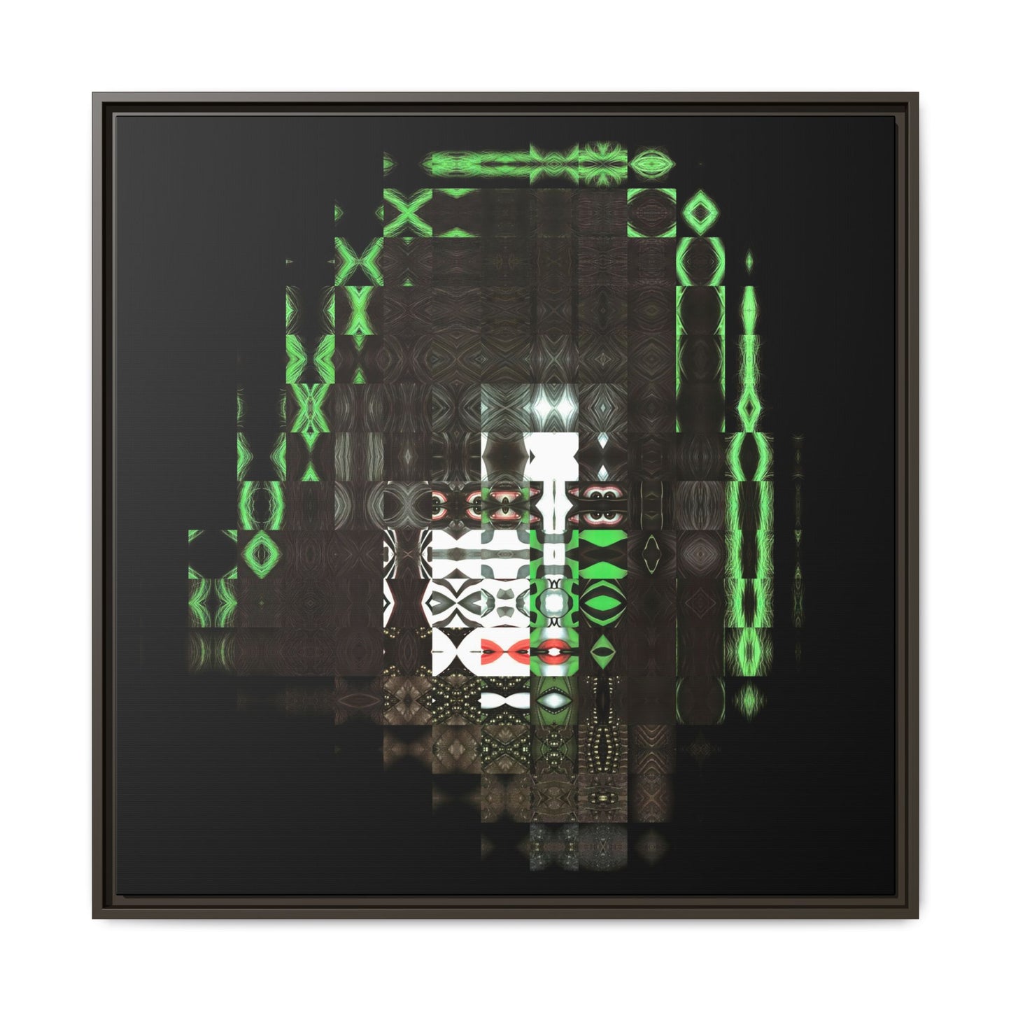 Knights In Satan's Service, Catman Abstract Portrait Collage Art — Matte Canvas, Framed (Multi-color options)