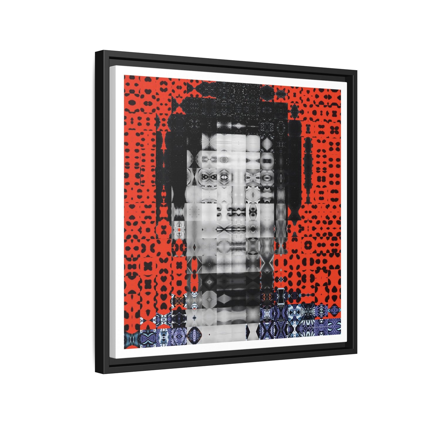 Iconic Foundational Feminist icon Audre Lorde Abstract Portrait Collage Art — Matte Canvas, Framed (Multi-color options)