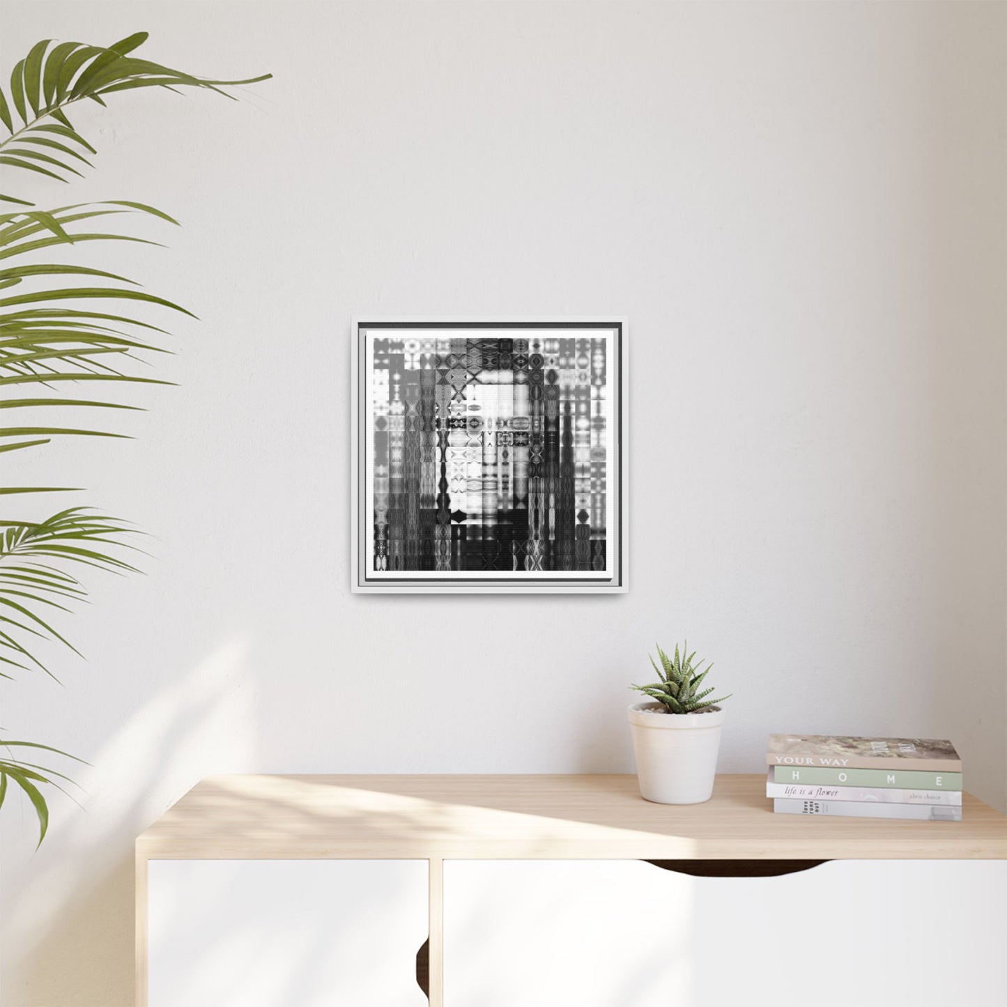 Feminist Icon Gloria Steinem Abstract Portrait Collage Art — Matte Canvas, Framed (Multi-color options)