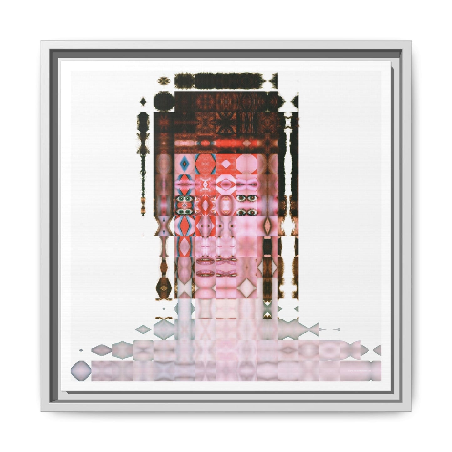 Iconic 70s Glam Rocker Abstract Portrait Collage Art — Matte Canvas, Framed (Multi-color options)