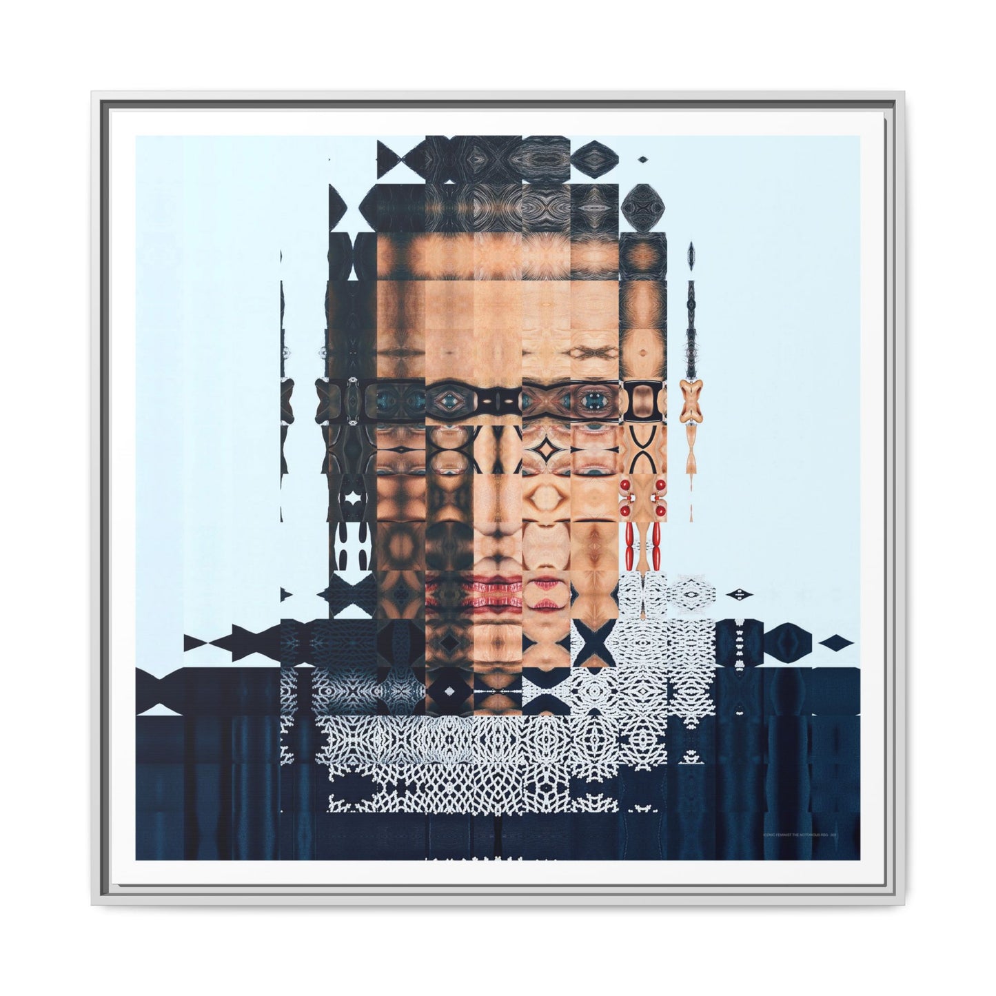 Iconic Feminist, The Notorious RBG, Ruth Bader Ginsburg Abstract Portrait Collage Art — Matte Canvas, Framed (Multi-color options)