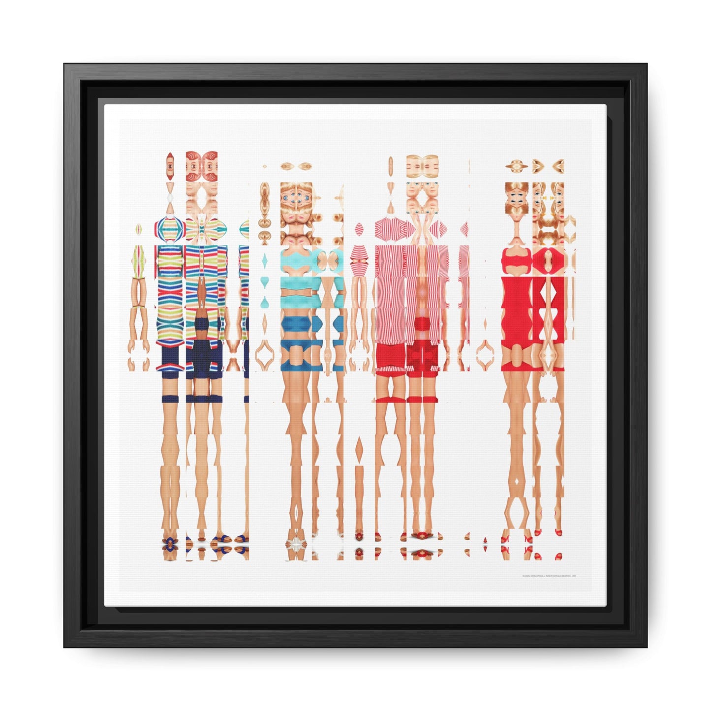 Iconic Dream Doll Inner Circle Besties Abstract Portrait Collage Art — Matte Canvas, Framed (Multi-color options)