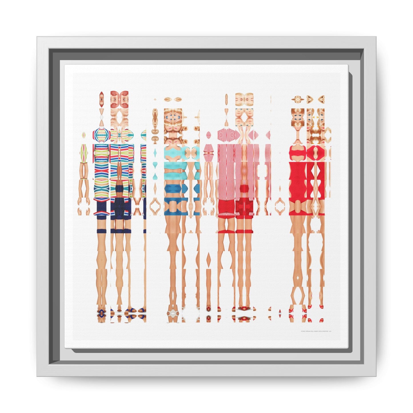 Iconic Dream Doll Inner Circle Besties Abstract Portrait Collage Art — Matte Canvas, Framed (Multi-color options)