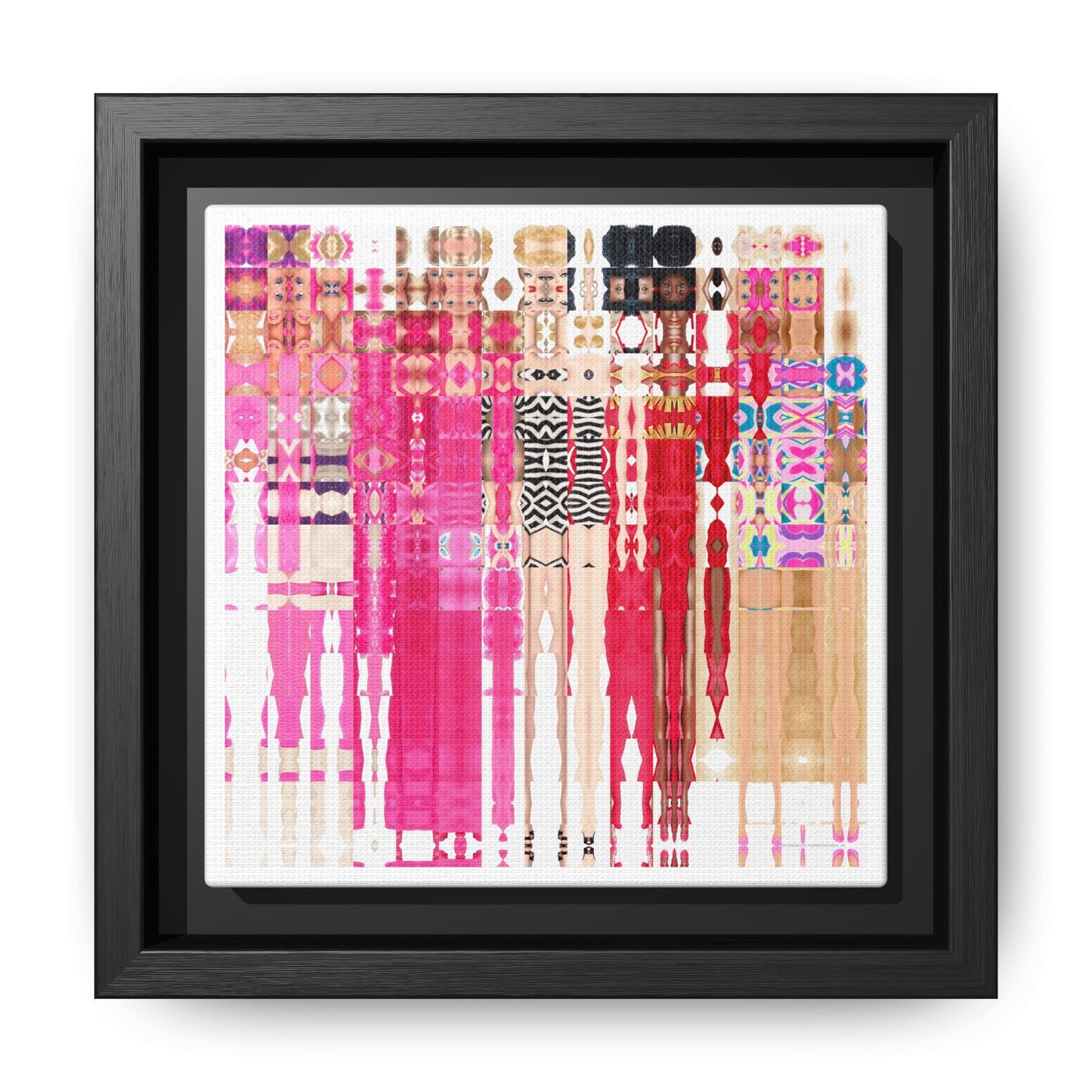 Iconic Dream Doll Fashion Fantasies Abstract Portrait Collage Art — Matte Canvas, Framed (Multi-color options)