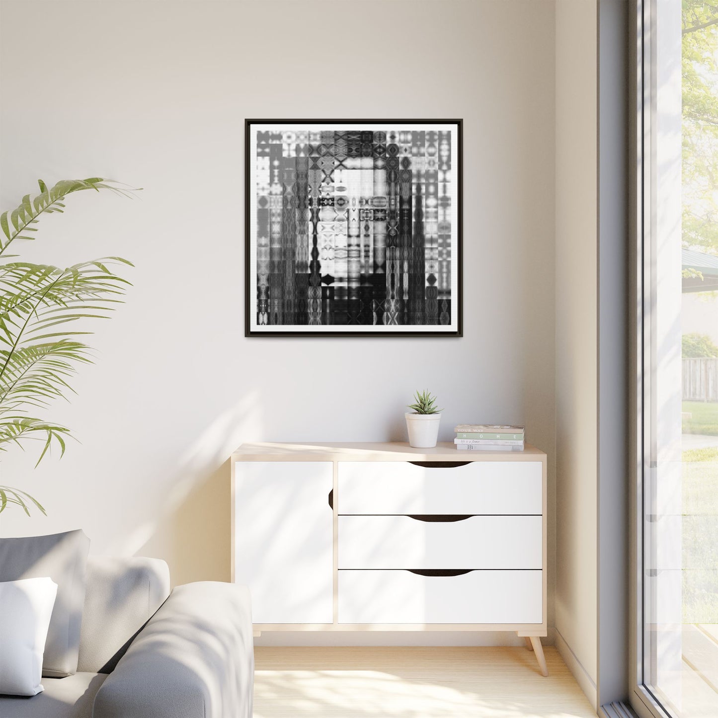 Feminist Icon Gloria Steinem Abstract Portrait Collage Art — Matte Canvas, Framed (Multi-color options)