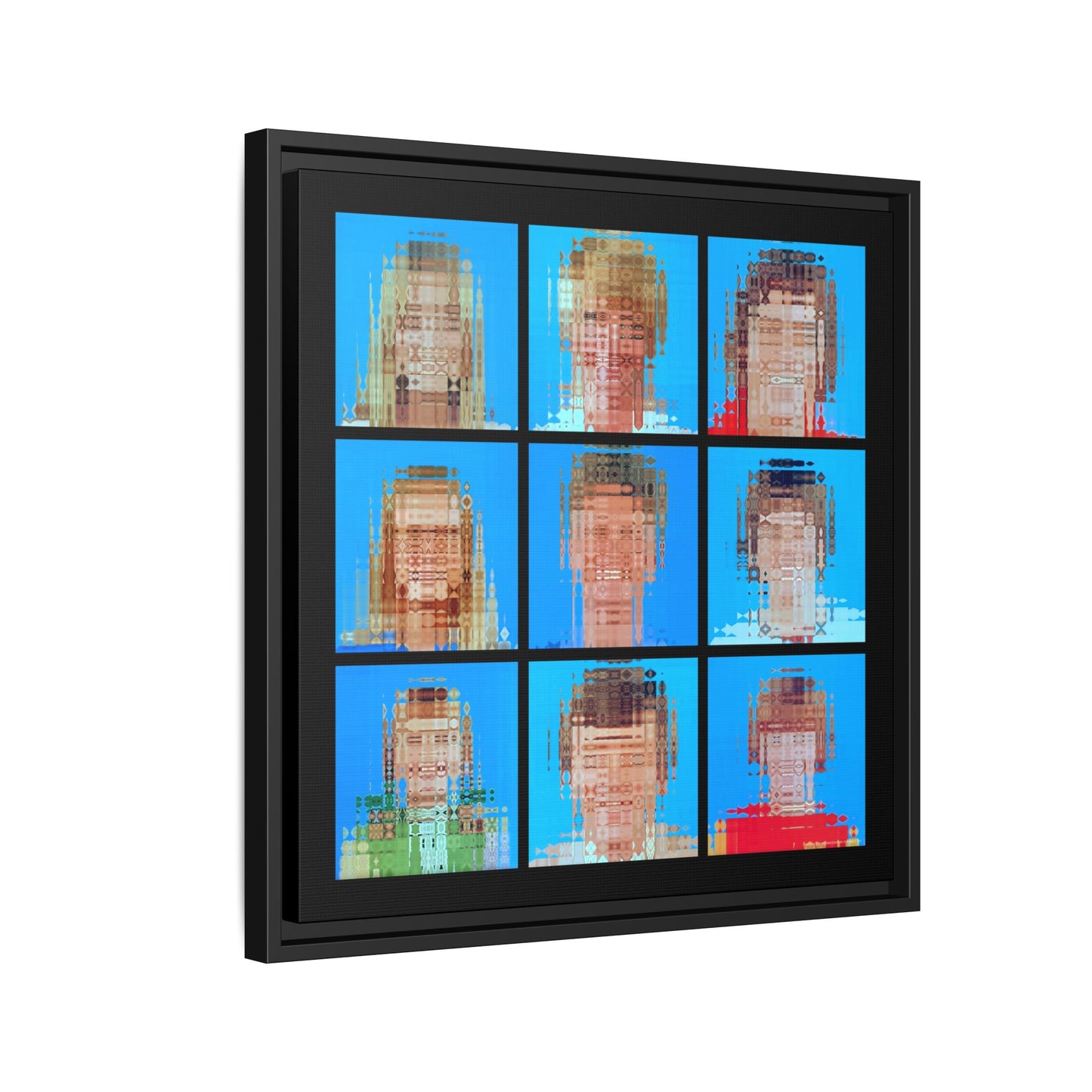 America's Iconic Mid-Century TV Family, Abstract Portrait Collage Art — Matte Canvas, Framed (Multi-color options)