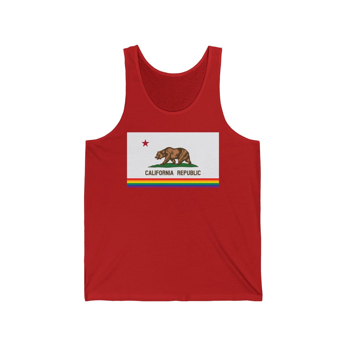 California Rainbow Pride Flag Jersey Tank