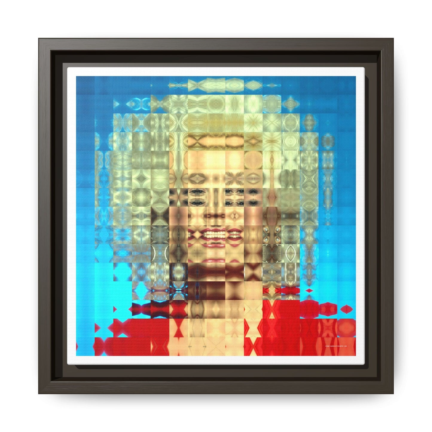 Iconic Queen of Country V, Dolly Abstract Portrait Collage Art — Matte Canvas, Framed (Multi-color options)