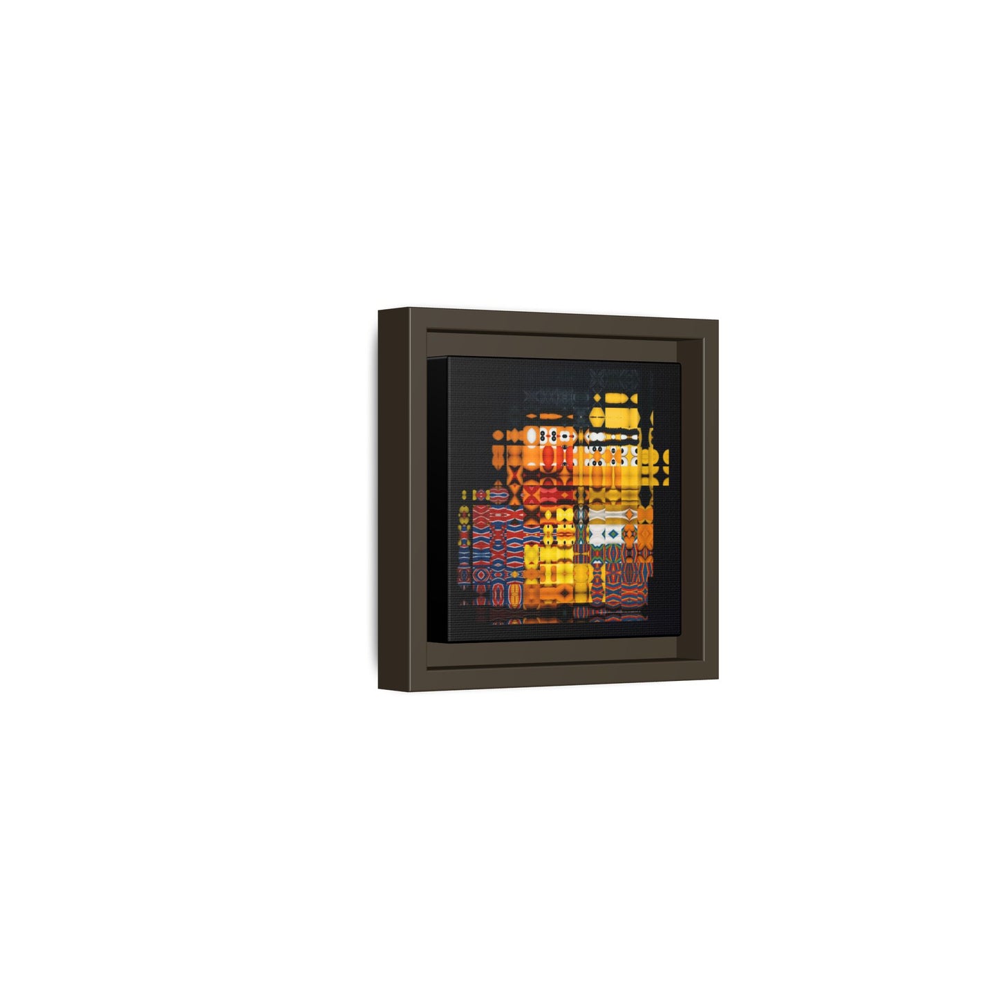 Iconic Domestic Partners in Plain Sight: Bert, Ernie, and Rubber Ducky Abstract Portrait Collage Art — Matte Canvas, Framed (Multi-color options)