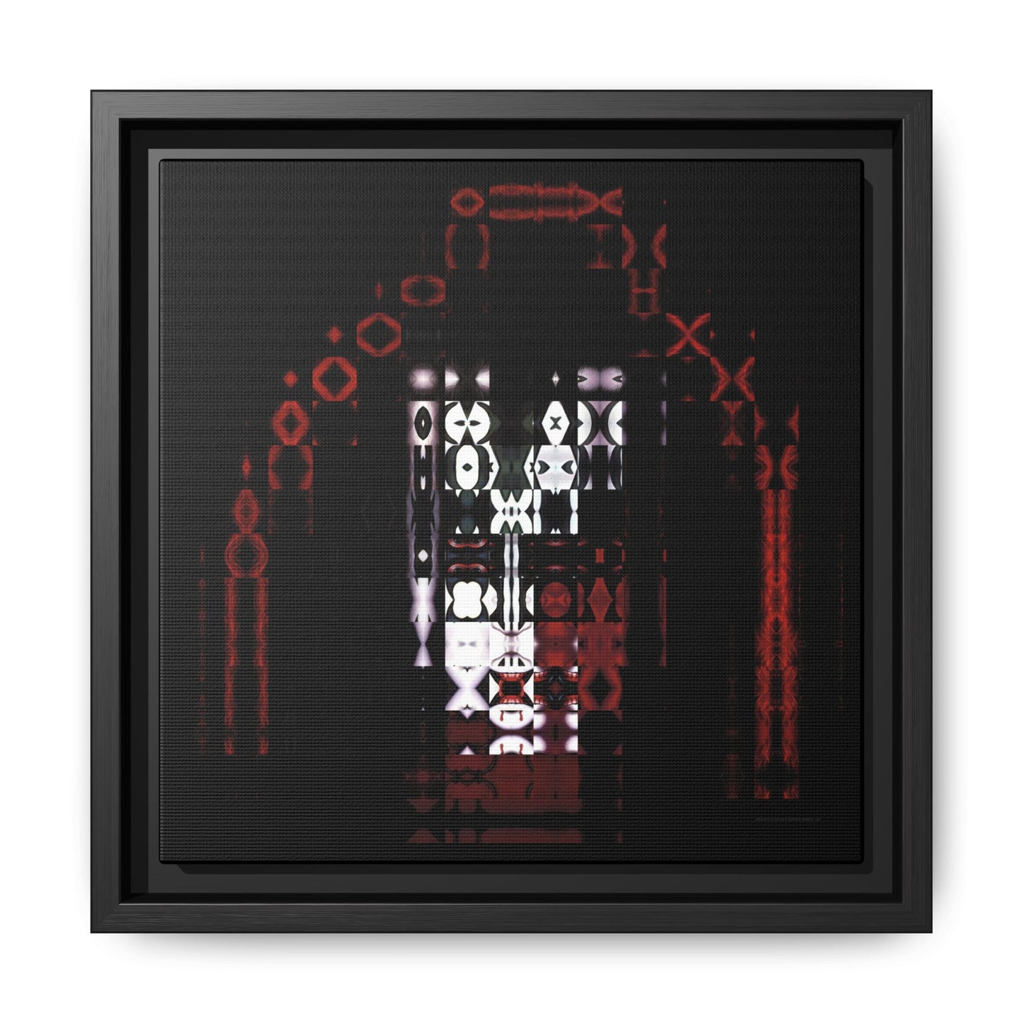 Knights In Satan's Service, Demon Abstract Portrait Collage Art — Matte Canvas, Framed (Multi-color options)