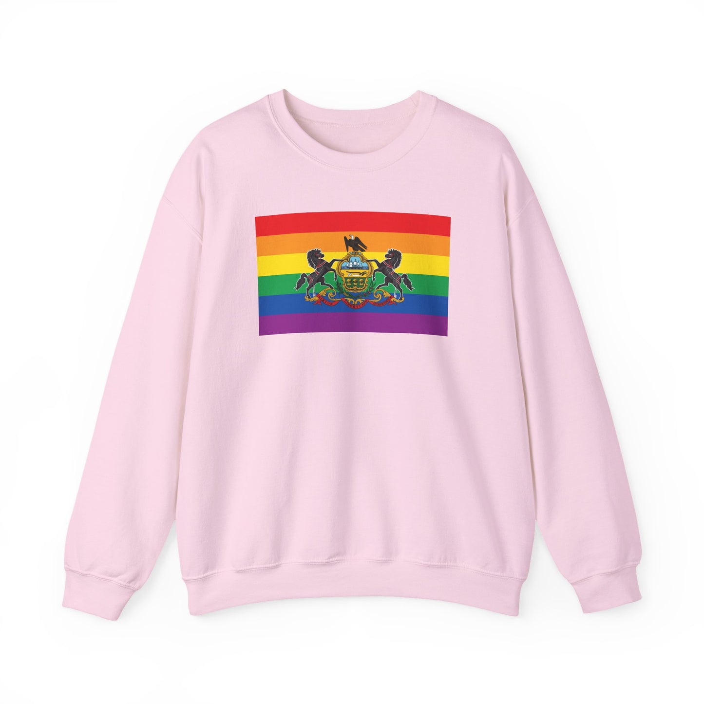 Pennsylvania Rainbow Pride Flag Unisex Crewneck Sweatshirt—White, Black or Light Pink