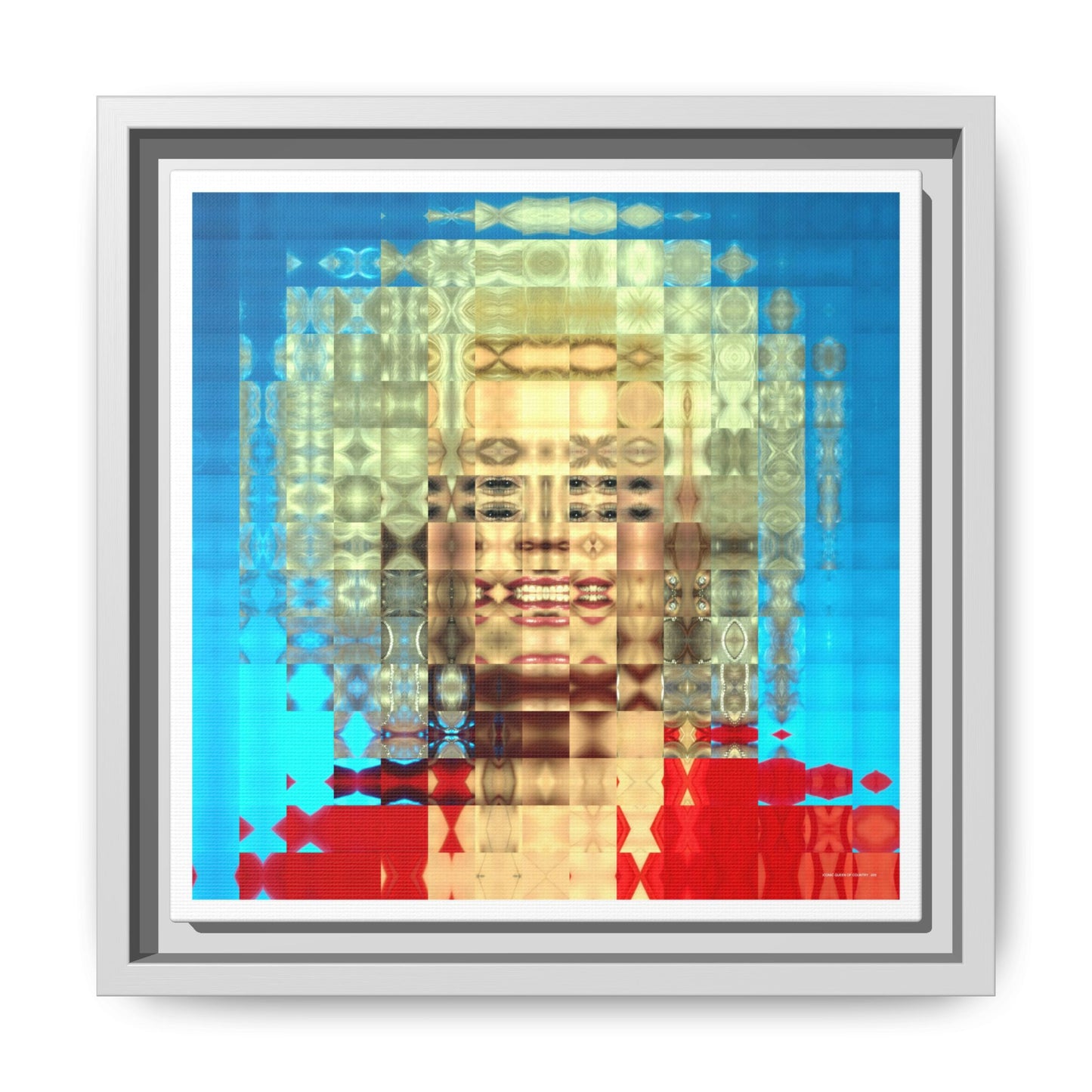Iconic Queen of Country V, Dolly Abstract Portrait Collage Art — Matte Canvas, Framed (Multi-color options)