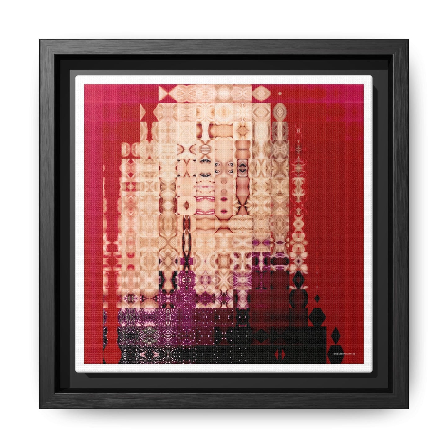Iconic Queen of Country III, Dolly Abstract Portrait Collage Art — Matte Canvas, Framed (Multi-color options)