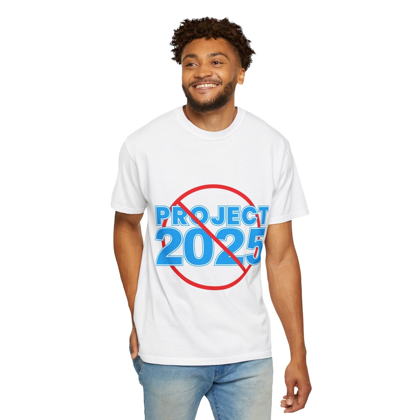 NO PROJECT 2025 Universal Sized Garment-Dyed T-Shirt -  White