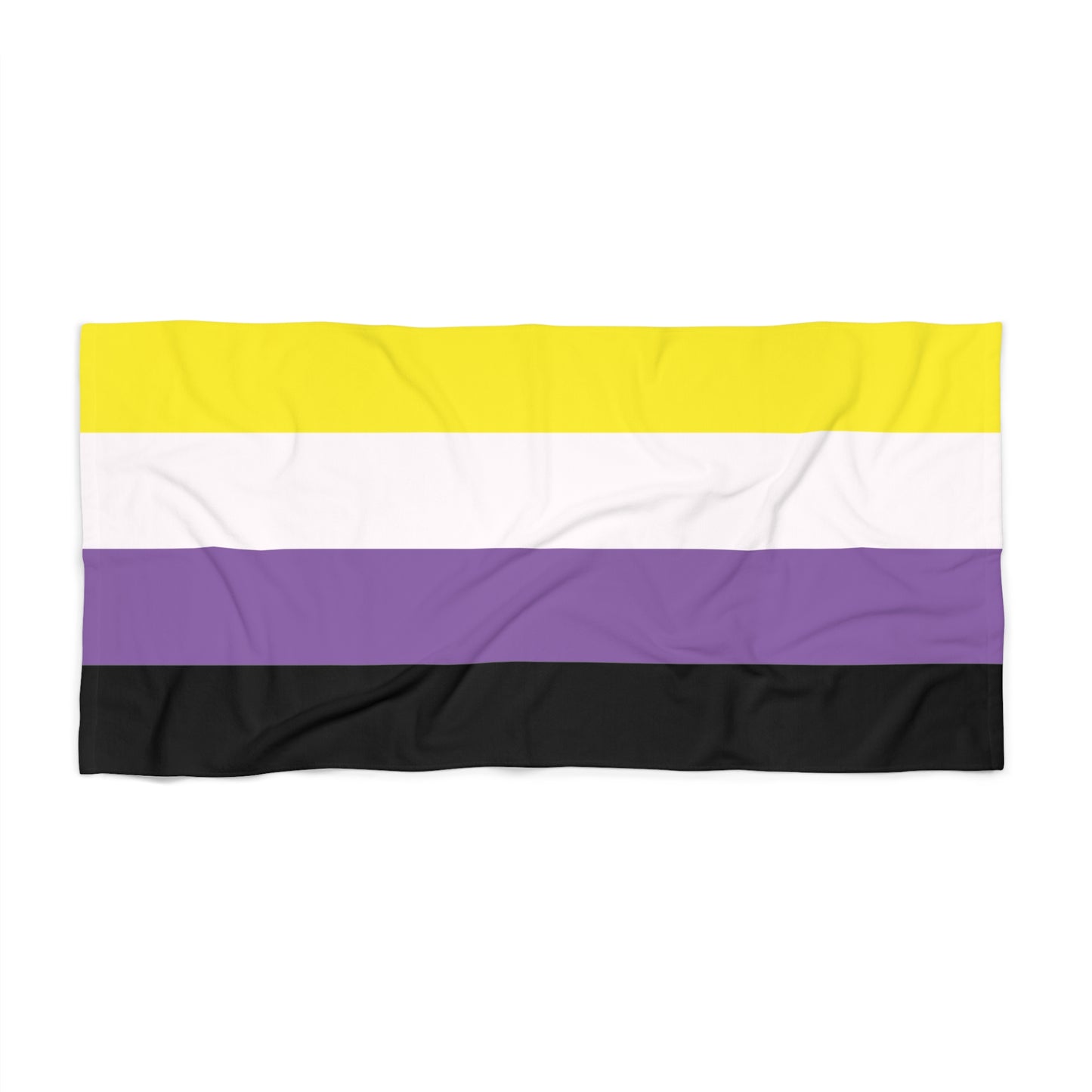 Non-Binary Pride Flag Beach Towel - horizontal stripe deco