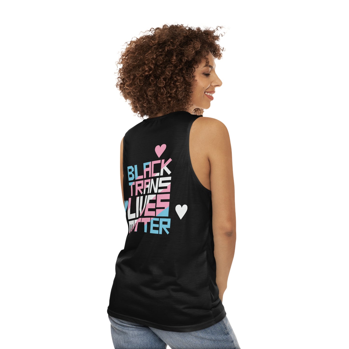 BLACK TRANS LIVES MATTER Tank Top - San Francisco Tenderloin Deco on Black