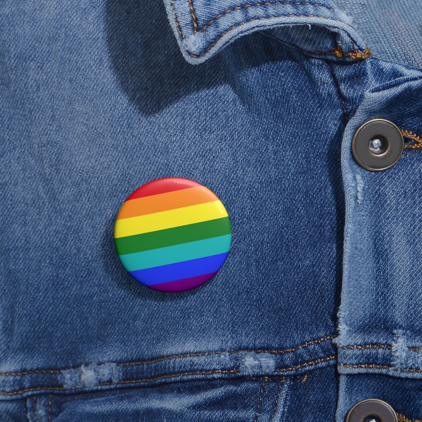 Iconic 1978-1979 Gay Rights Pride Flag Rainbow Pin Button