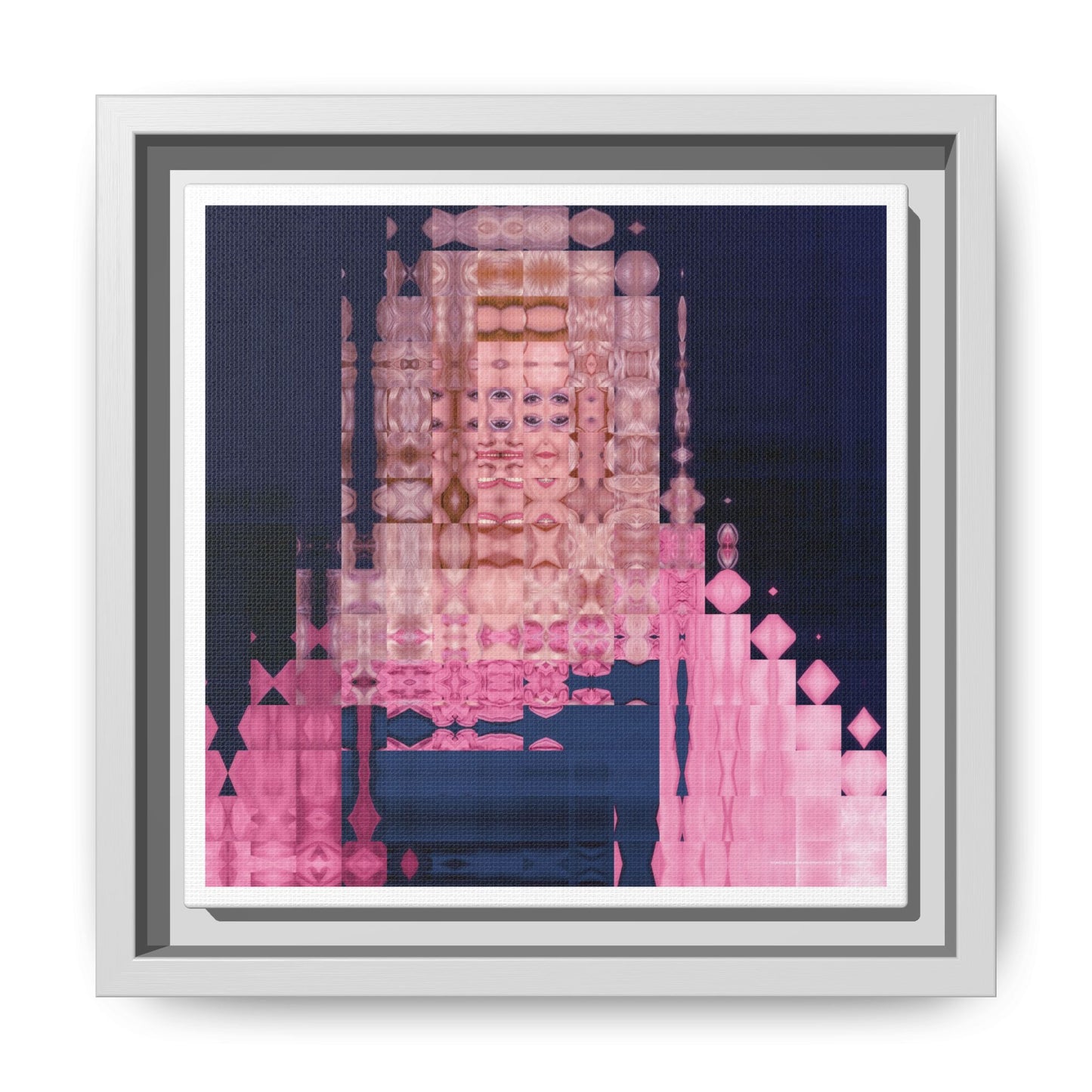 Iconic Big Blonde Wig Energy: Queen of Country Abstract Portrait Collage Art — Matte Canvas, Framed (Multi-color options)