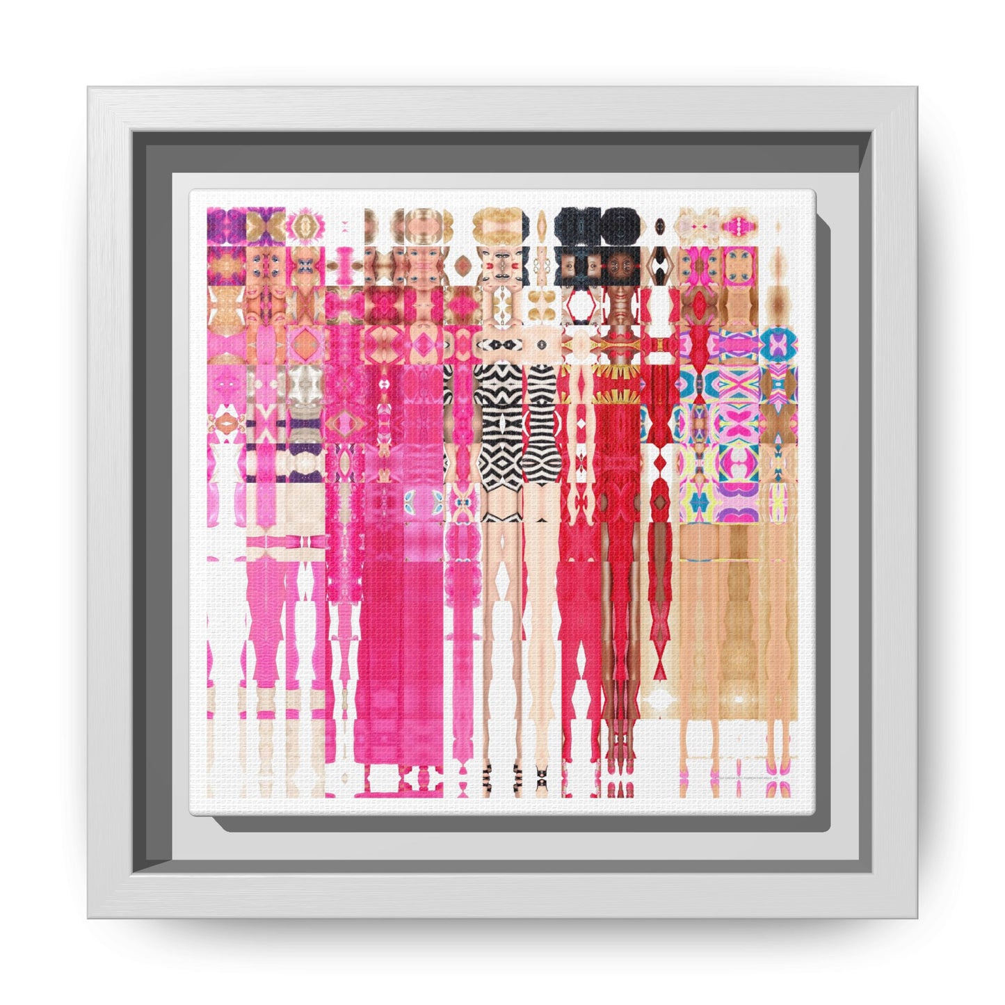 Iconic Dream Doll Fashion Fantasies Abstract Portrait Collage Art — Matte Canvas, Framed (Multi-color options)