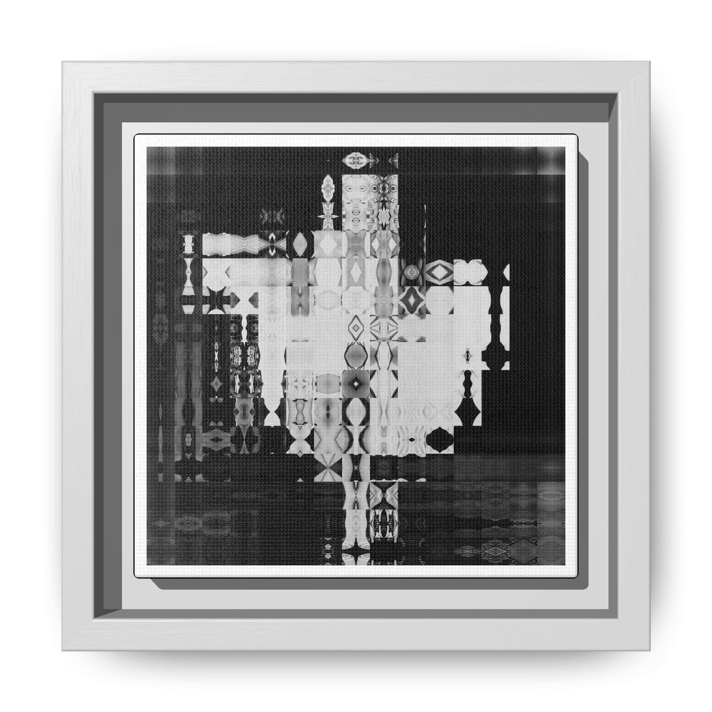 Iconic Hollywood Movie Star Marilyn Monroe, Iconic Flying Skirt Moment, Abstract Portrait Collage Art — Matte Canvas, Framed (Multi-color options)