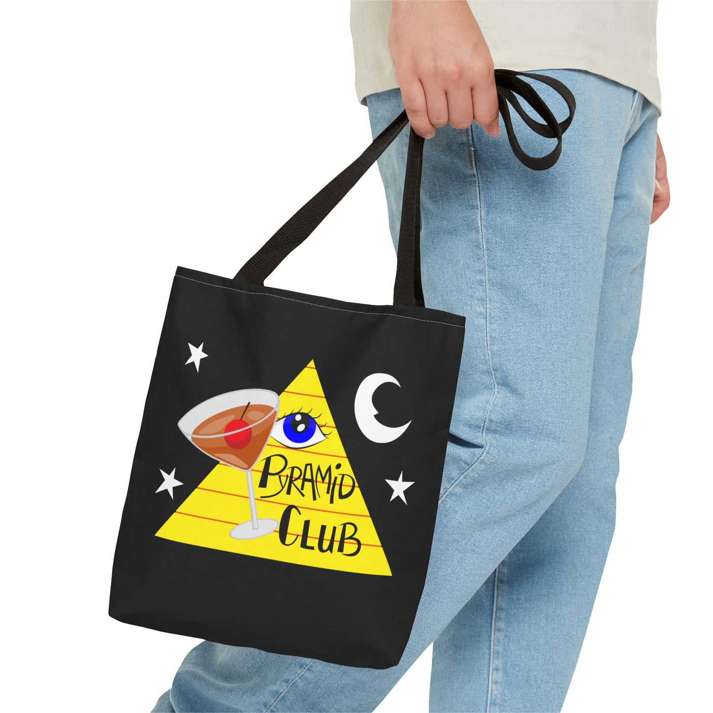 Pyramid Club Tote Bag - Full Color on Black