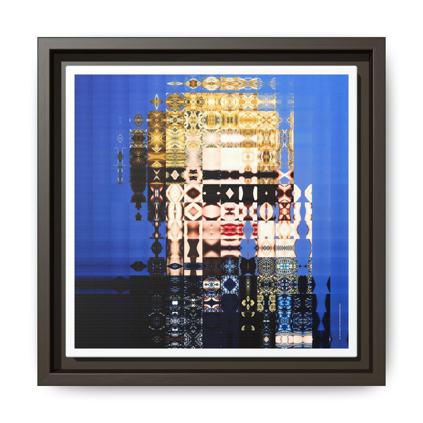 Iconic Borderline-Blonde Early Queen of Pop Abstract Portrait Collage Art — Matte Canvas, Framed (Multi-color options)