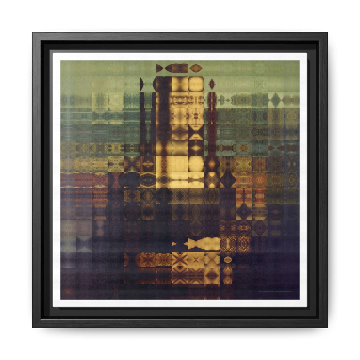 La Gioconda / Mona Lisa Abstract Portrait Collage Art — Matte Canvas, Framed (Multi-color options)