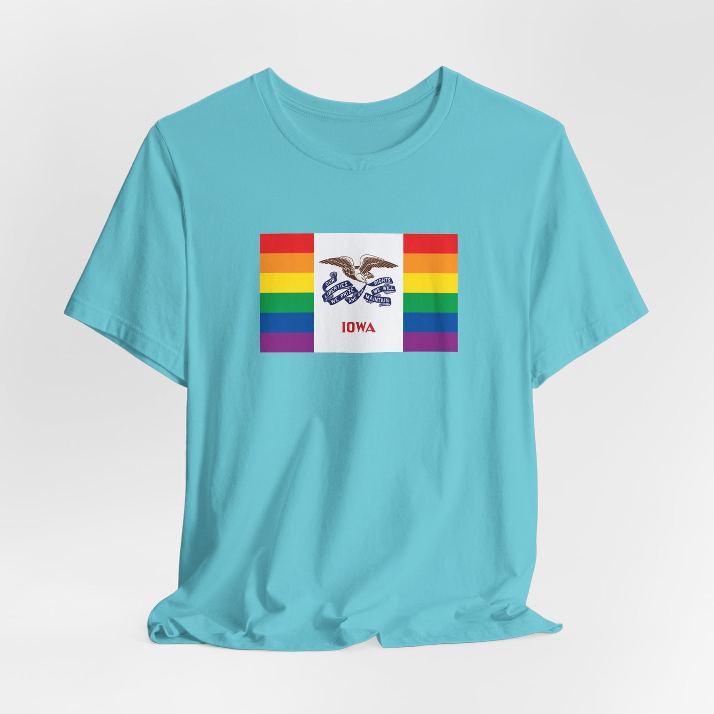 Iowa Rainbow Pride Flag T-shirt, Several Color Options