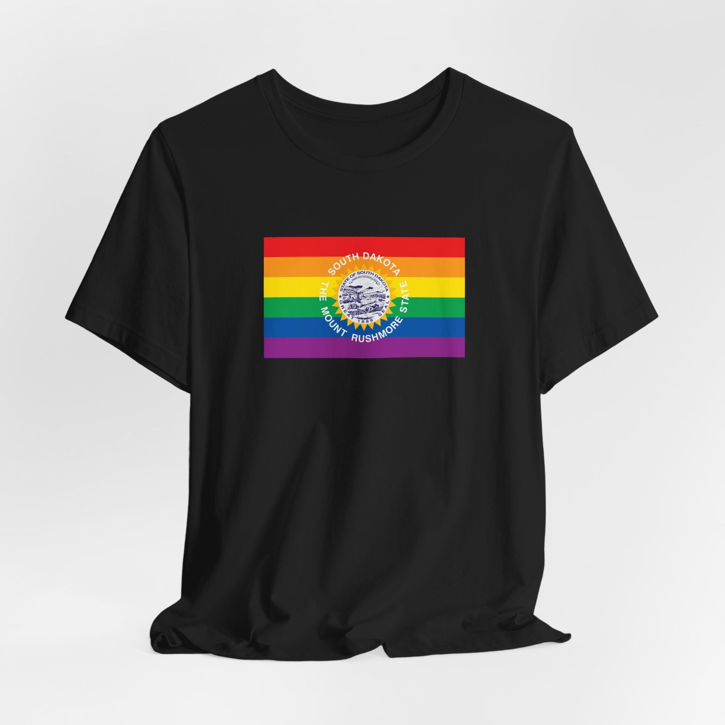 South Dakota Rainbow Pride Flag T-shirt, Several Color Options