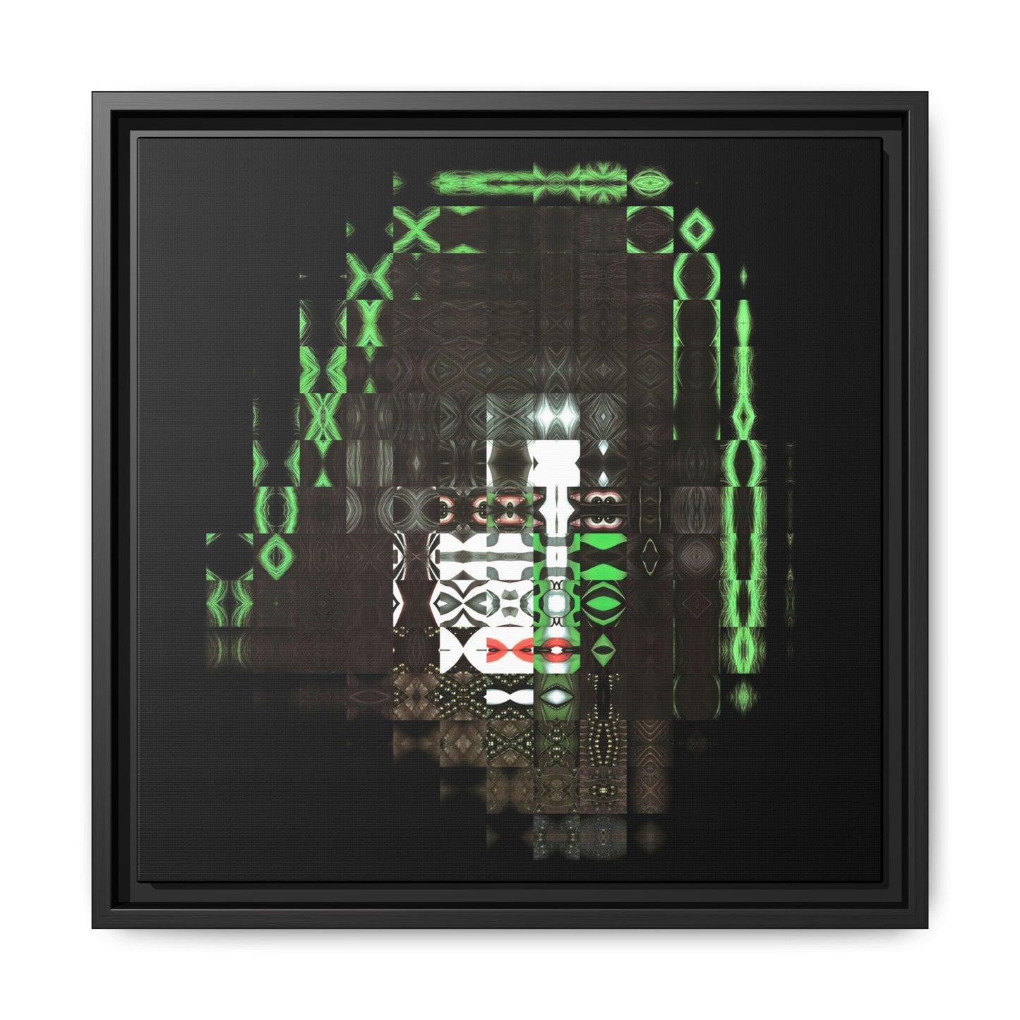 Knights In Satan's Service, Catman Abstract Portrait Collage Art — Matte Canvas, Framed (Multi-color options)