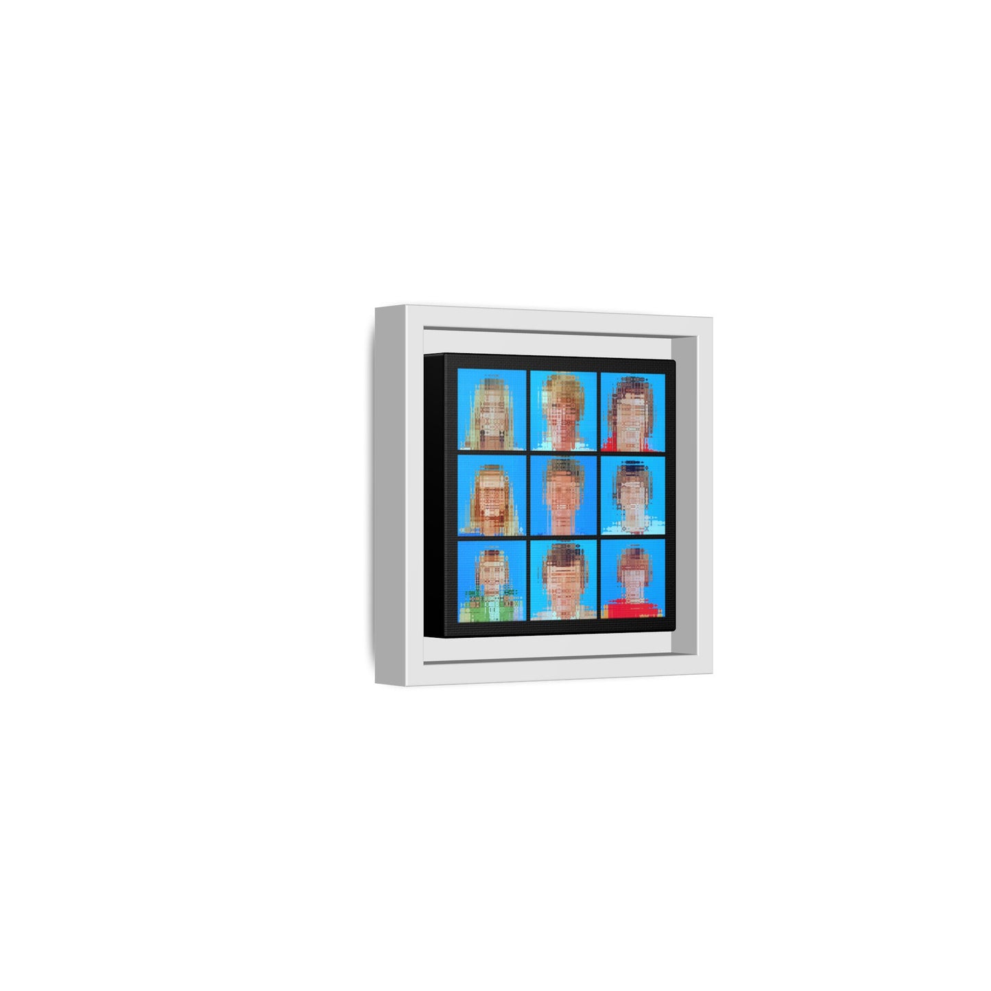 America's Iconic Mid-Century TV Family, Abstract Portrait Collage Art — Matte Canvas, Framed (Multi-color options)