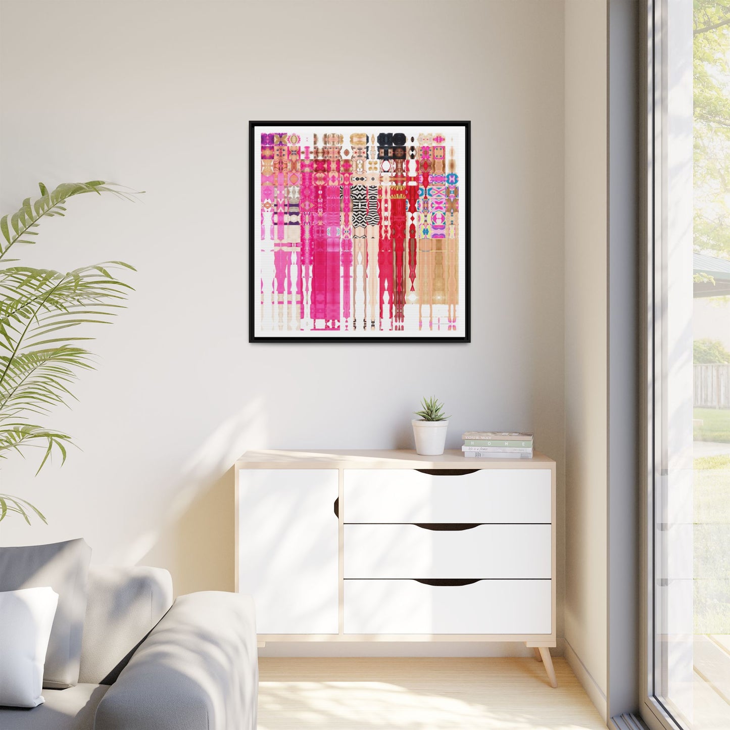 Iconic Dream Doll Fashion Fantasies Abstract Portrait Collage Art — Matte Canvas, Framed (Multi-color options)