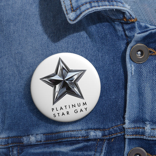 Platinum Star Gay Pin Button