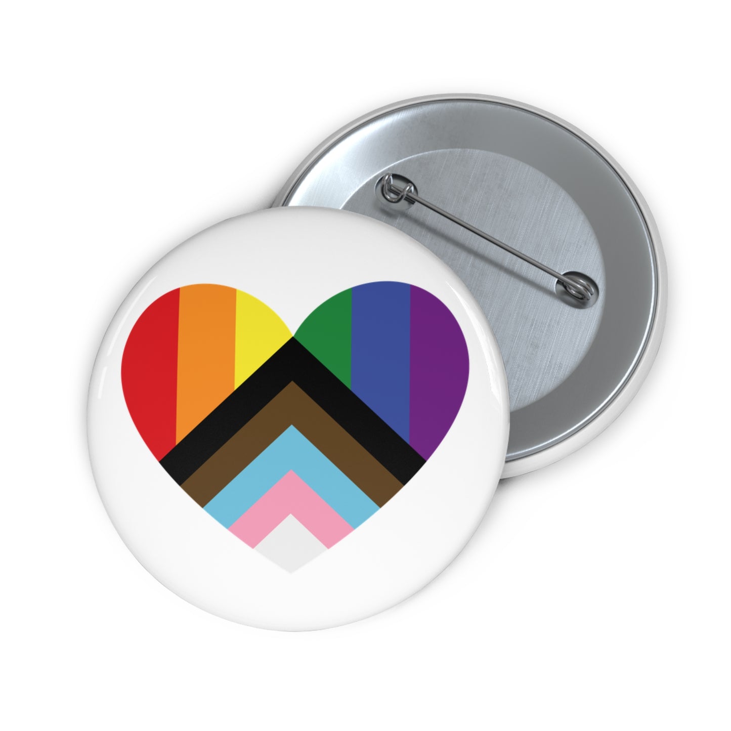 Progress Rainbow Pride Heart Pin Button