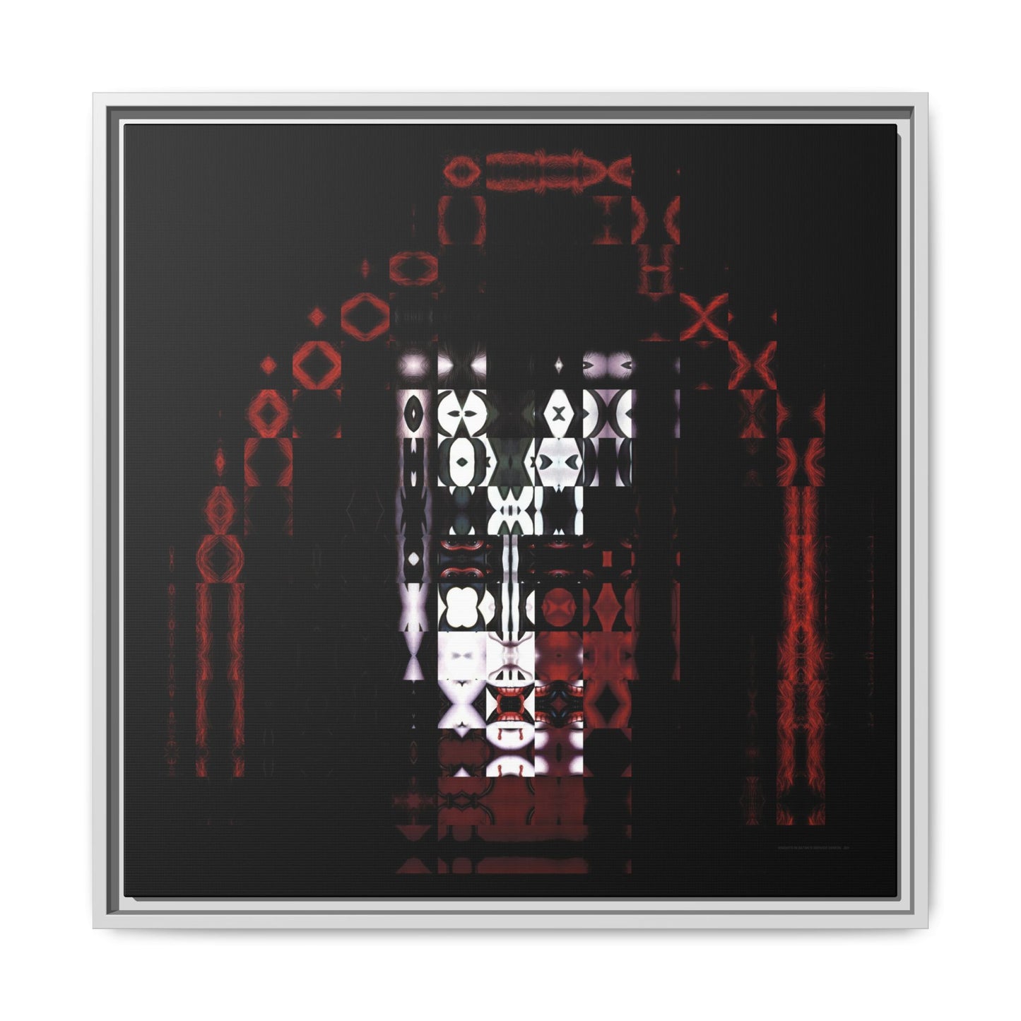 Knights In Satan's Service, Demon Abstract Portrait Collage Art — Matte Canvas, Framed (Multi-color options)