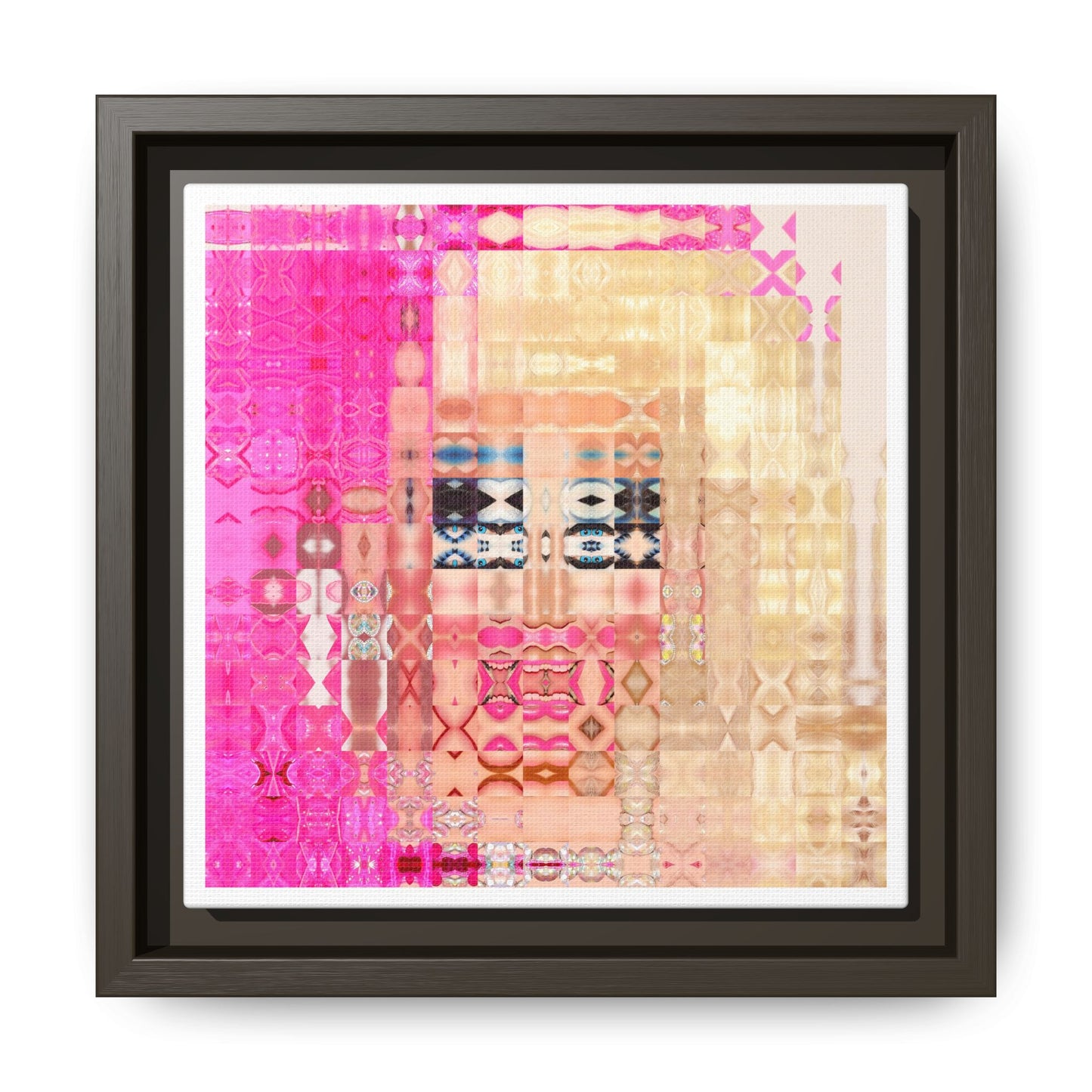 Iconic Living Doll of Drag Abstract Portrait Collage Art — Matte Canvas, Framed (Multi-color options)