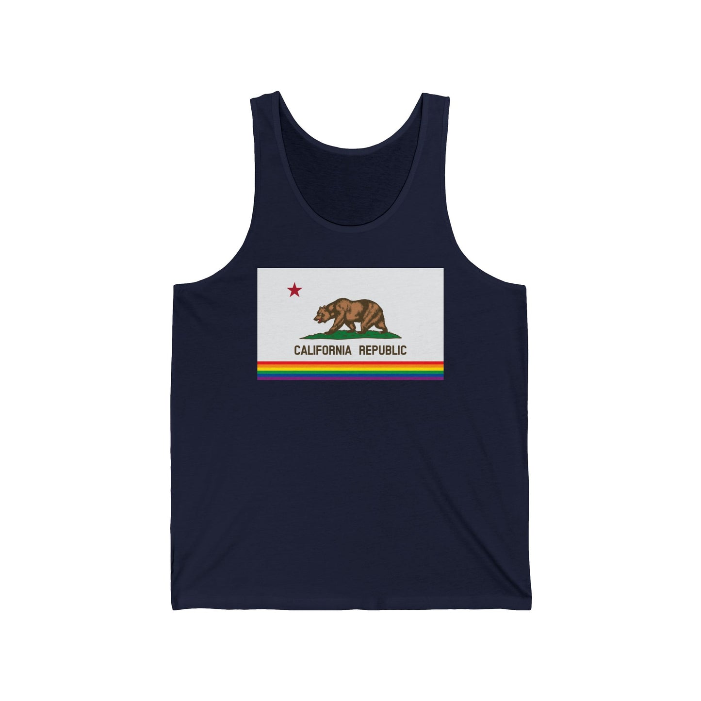 California Rainbow Pride Flag Jersey Tank