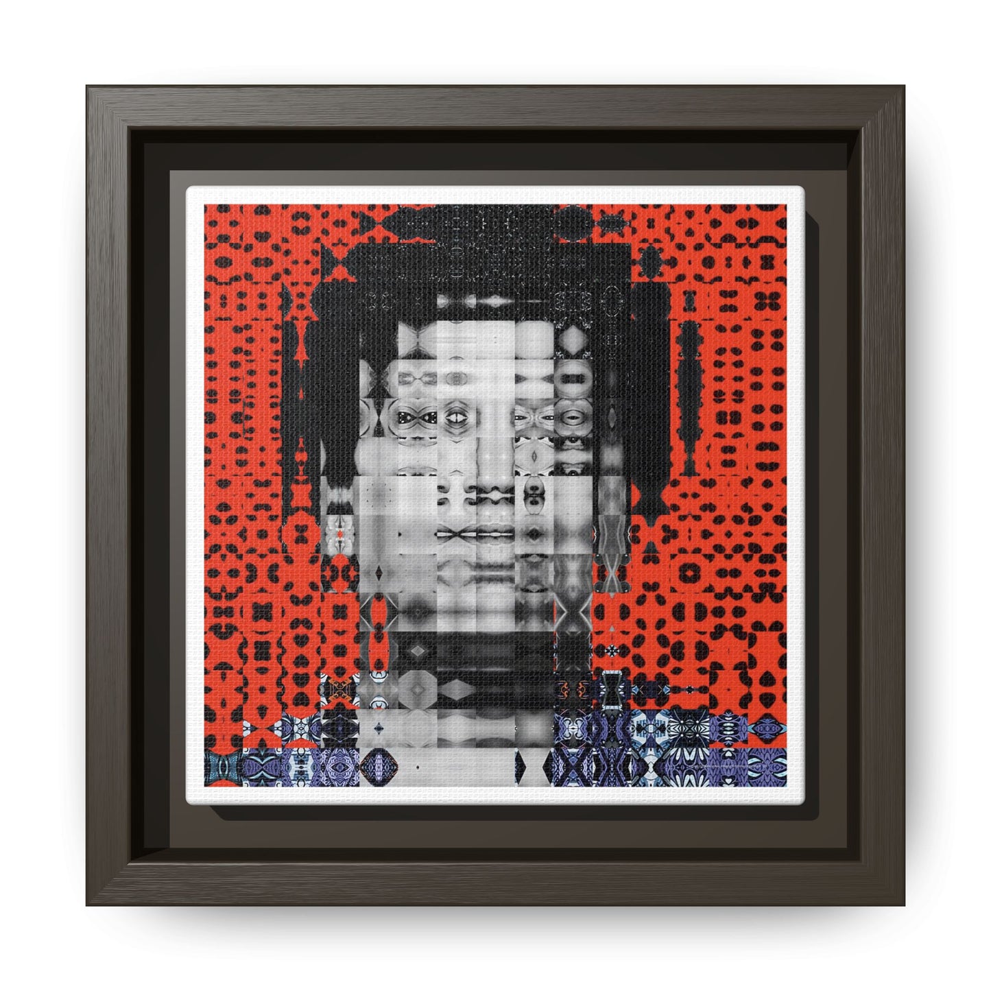 Iconic Foundational Feminist icon Audre Lorde Abstract Portrait Collage Art — Matte Canvas, Framed (Multi-color options)