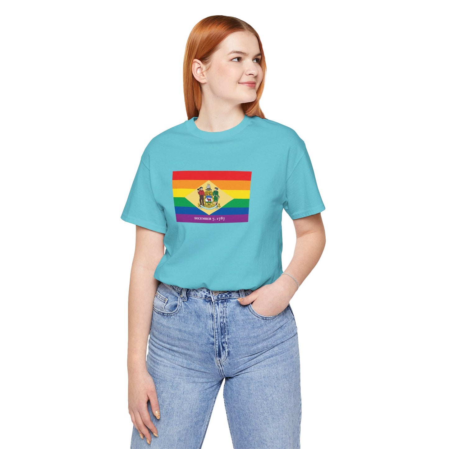 Delaware Rainbow Pride Flag T-shirt, Several Color Options