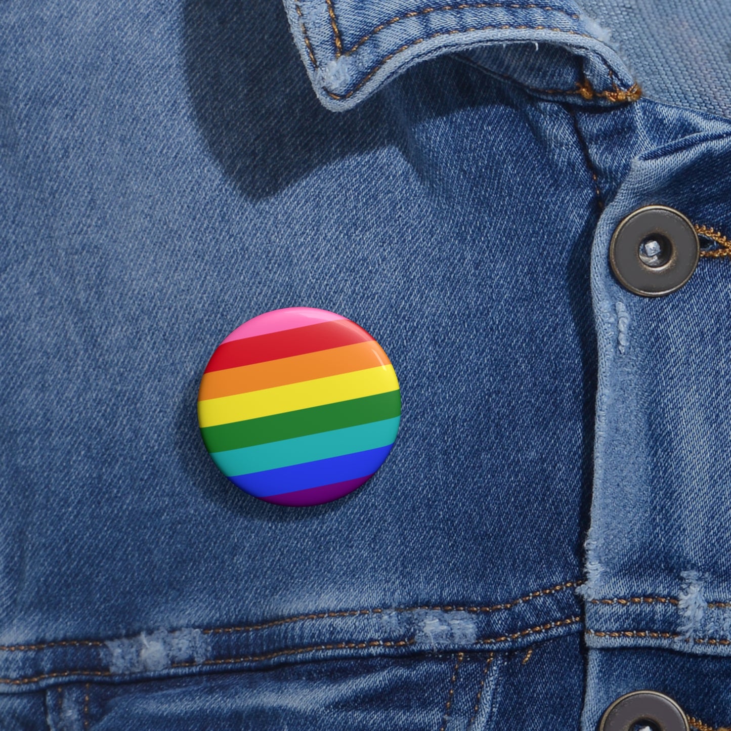 Iconic 1978 Gay Rights Pride Flag Rainbow Pin Button