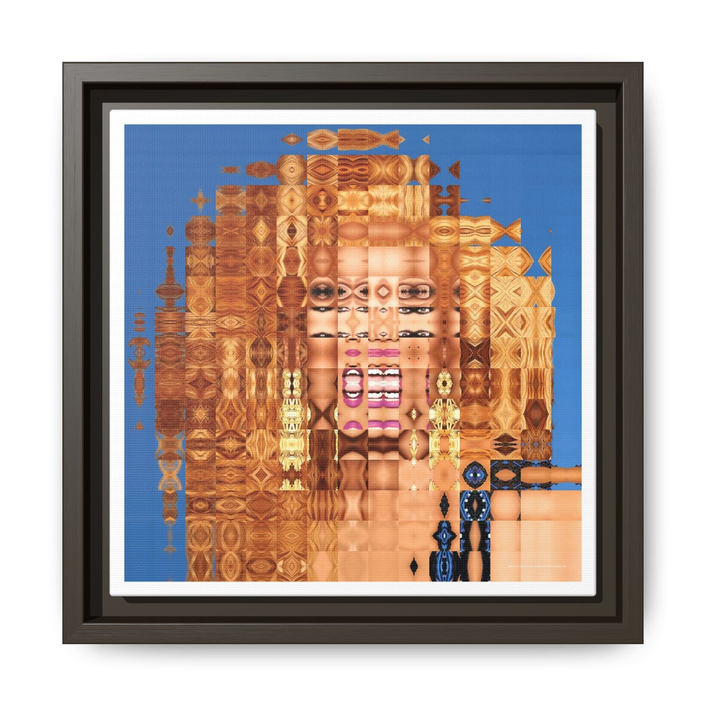 America's Most Iconic Glamazon Drag Queen Abstract Portrait Collage Art — Matte Canvas, Framed (Multi-color options)