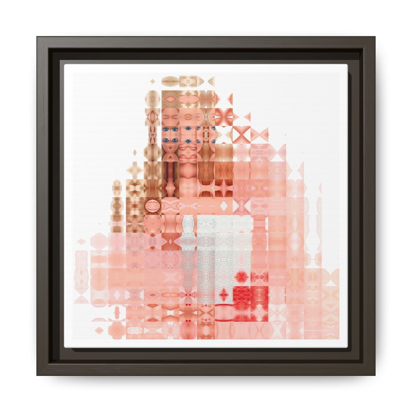 Peaches-&-Cream Fantasy Dream Doll Abstract Portrait Collage Art — Matte Canvas, Framed (Multi-color options)