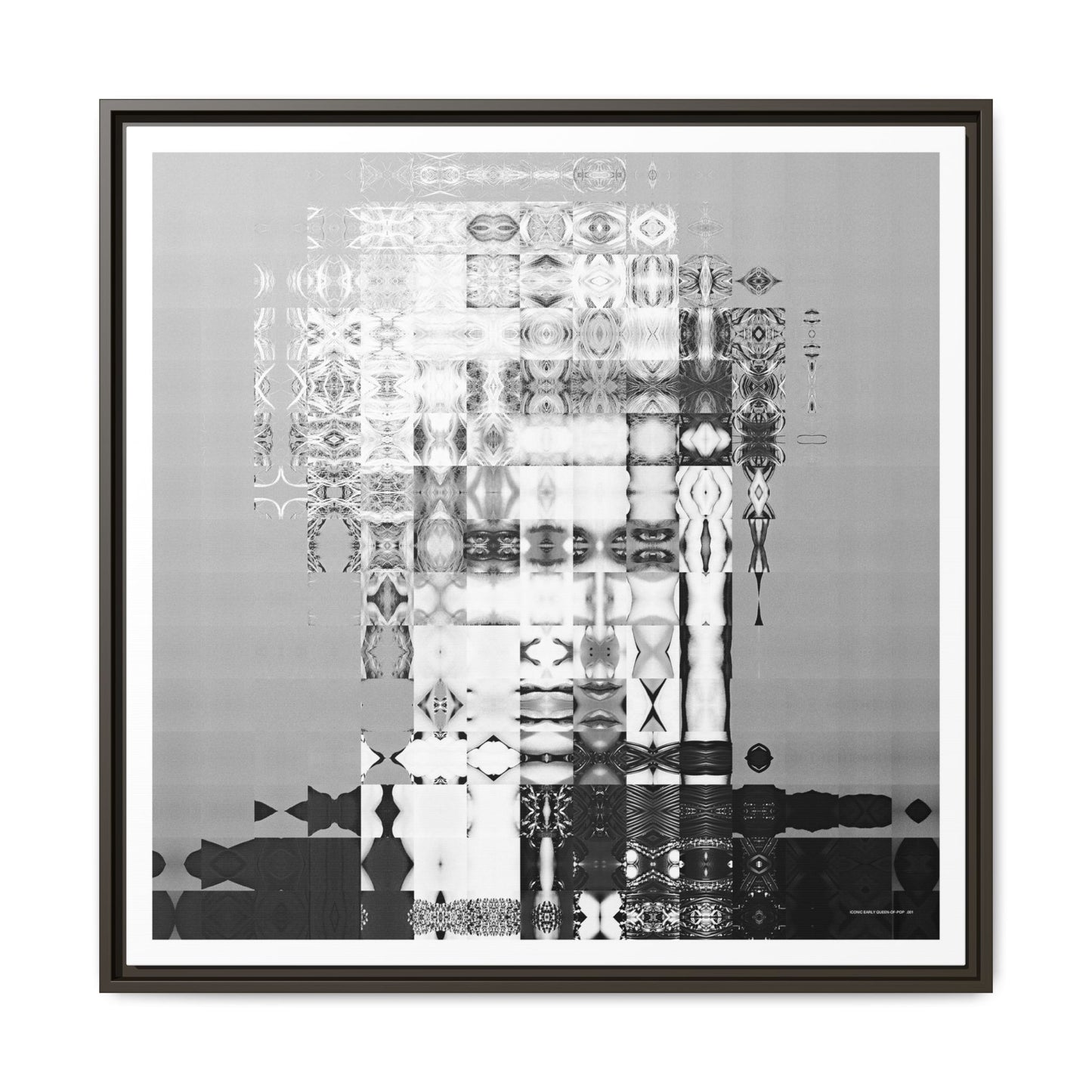 Iconic Early Queen-of-Pop Abstract Portrait Collage Art — Matte Canvas, Framed (Multi-color options)