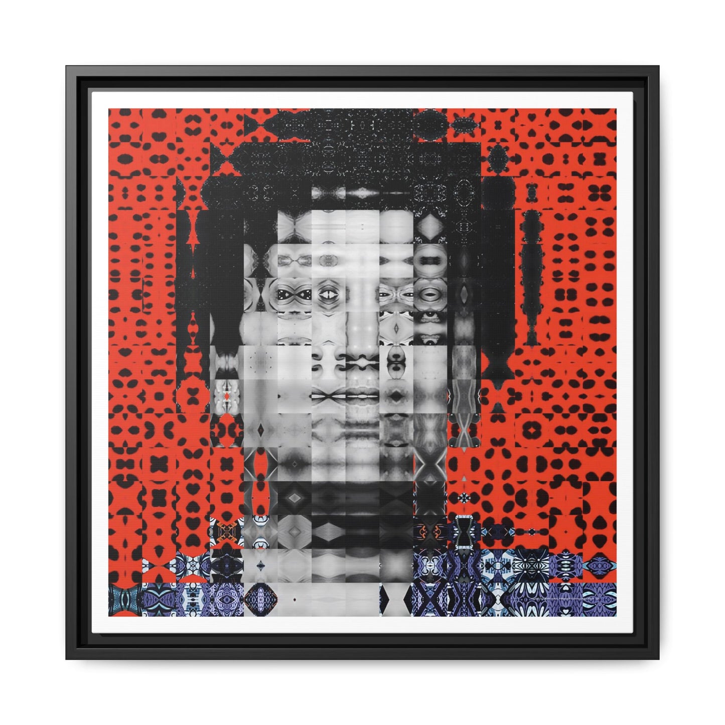 Iconic Foundational Feminist icon Audre Lorde Abstract Portrait Collage Art — Matte Canvas, Framed (Multi-color options)