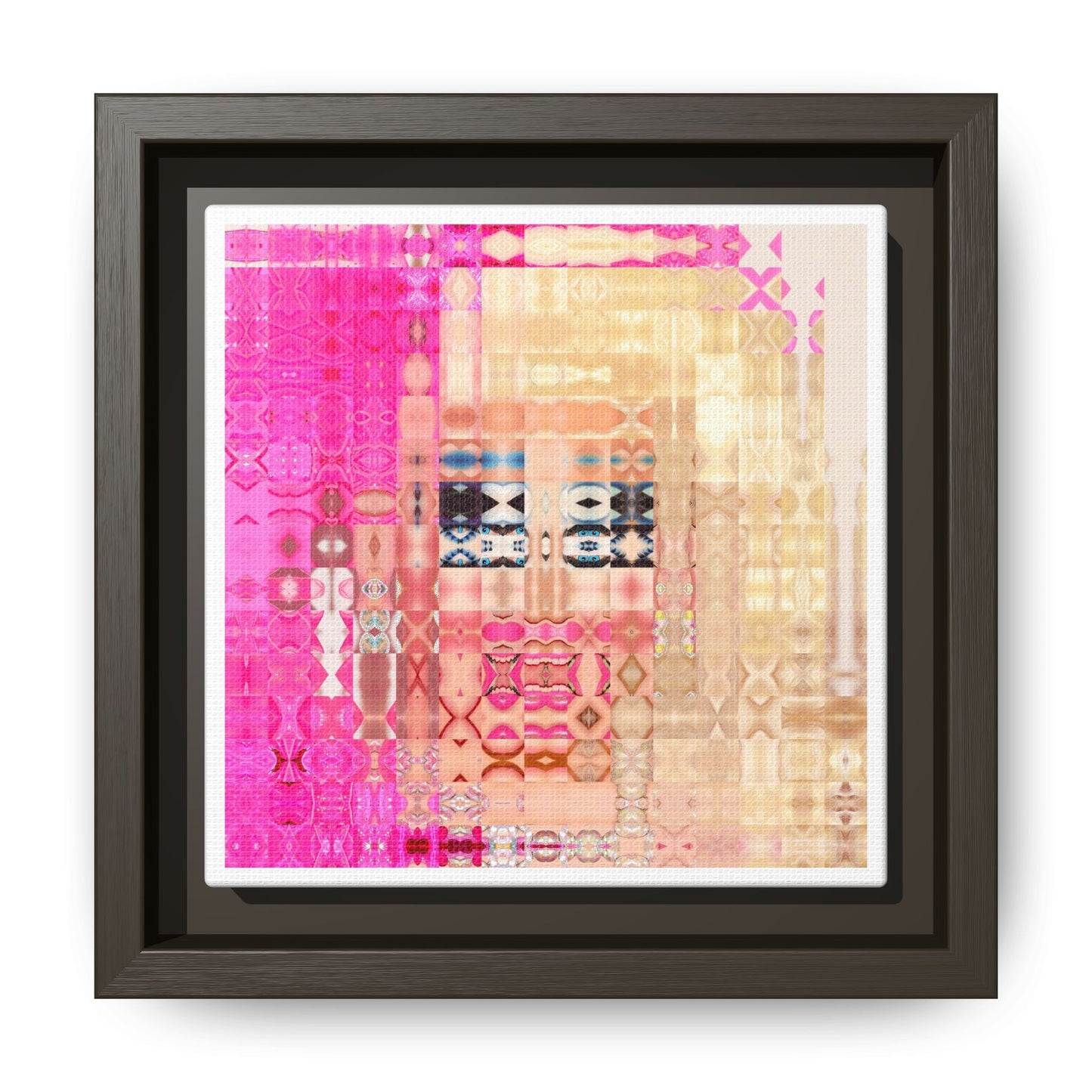 Iconic Living Doll of Drag Abstract Portrait Collage Art — Matte Canvas, Framed (Multi-color options)