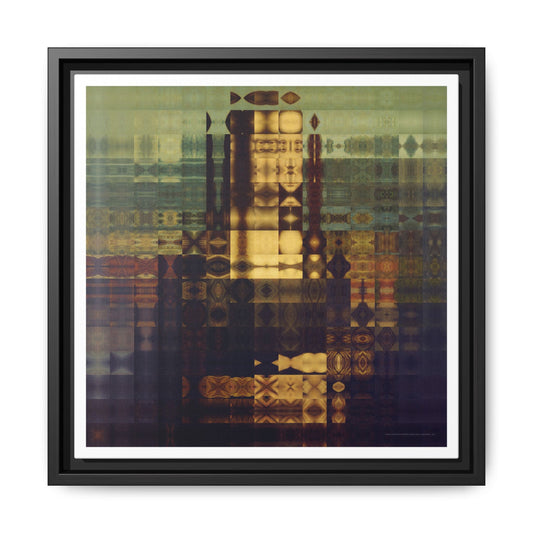 La Gioconda / Mona Lisa Abstract Portrait Collage Art — Matte Canvas, Framed (Multi-color options)