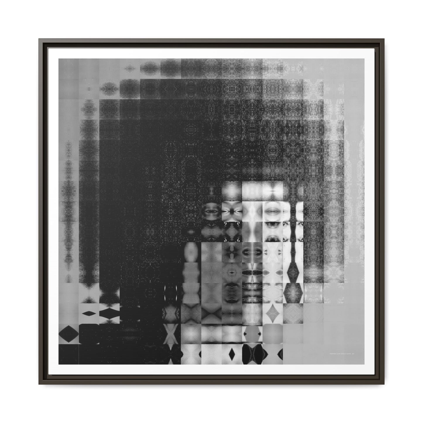 Feminist Icon Angela Davis Abstract Portrait Collage Art — Matte Canvas, Framed (Multi-color options)