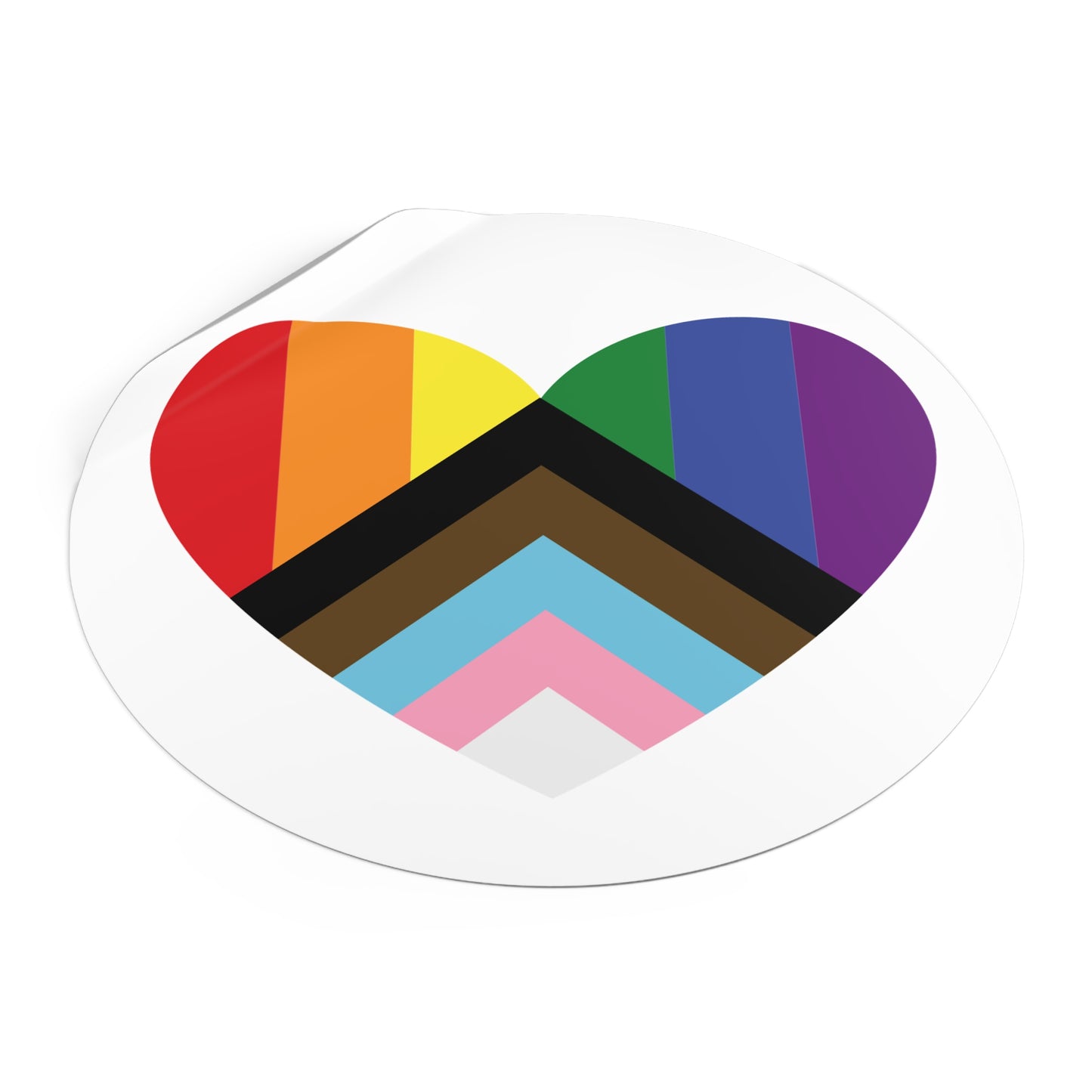 Progress Rainbow Pride Heart Flag Vinyl Sticker