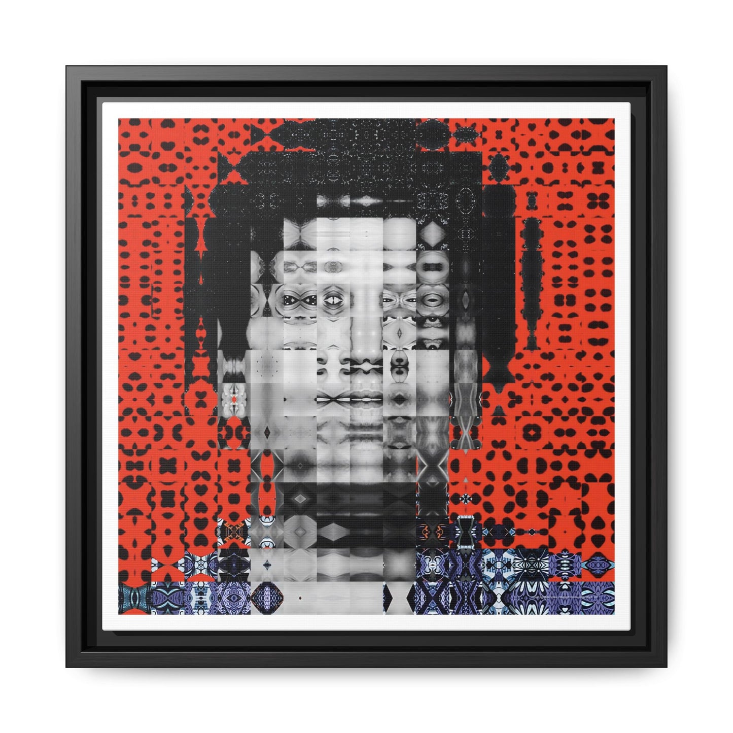 Iconic Foundational Feminist icon Audre Lorde Abstract Portrait Collage Art — Matte Canvas, Framed (Multi-color options)